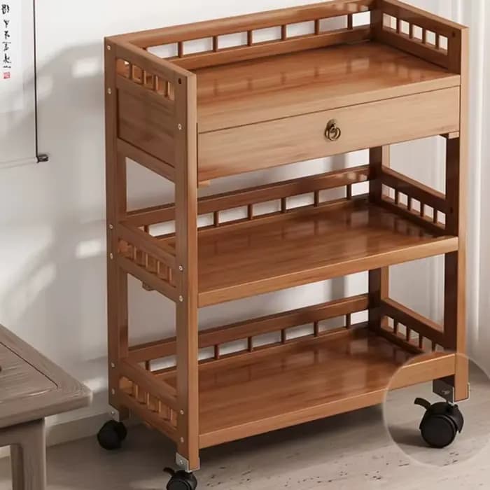 Table d'appoint mobile de canapé en bambou