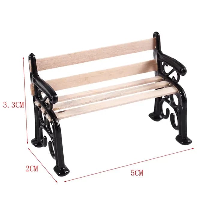 Banc de parc et lampadaire en bois
