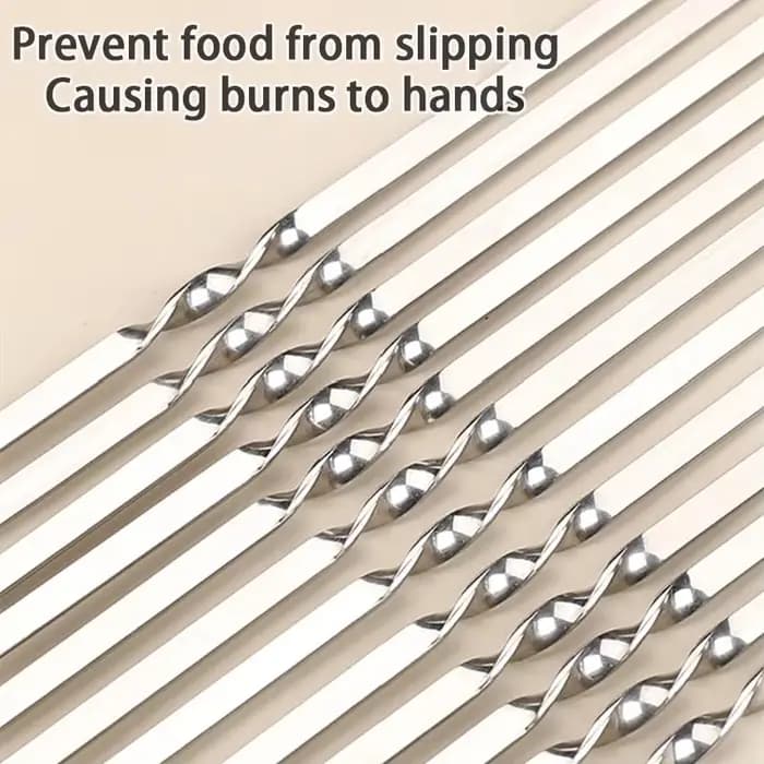 Brochettes de barbecue réutilisables en acier inoxydable
