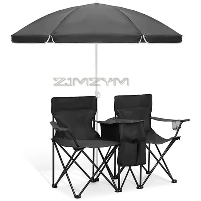 Chaise pliante double pare-soleil résistante à l'usure pour la plage