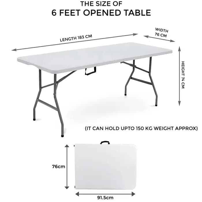 Table à manger de jardin pliable et Portable de 4/6 pieds