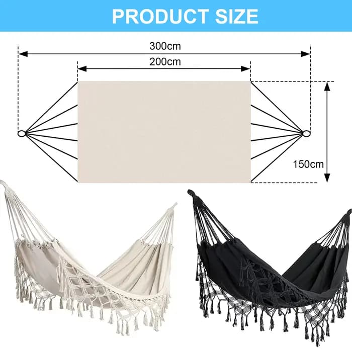 Hamac à franges en macramé