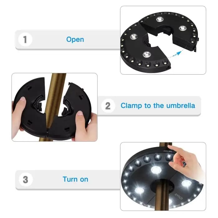 28 Led Patio parapluie lumière pour Parasol plage