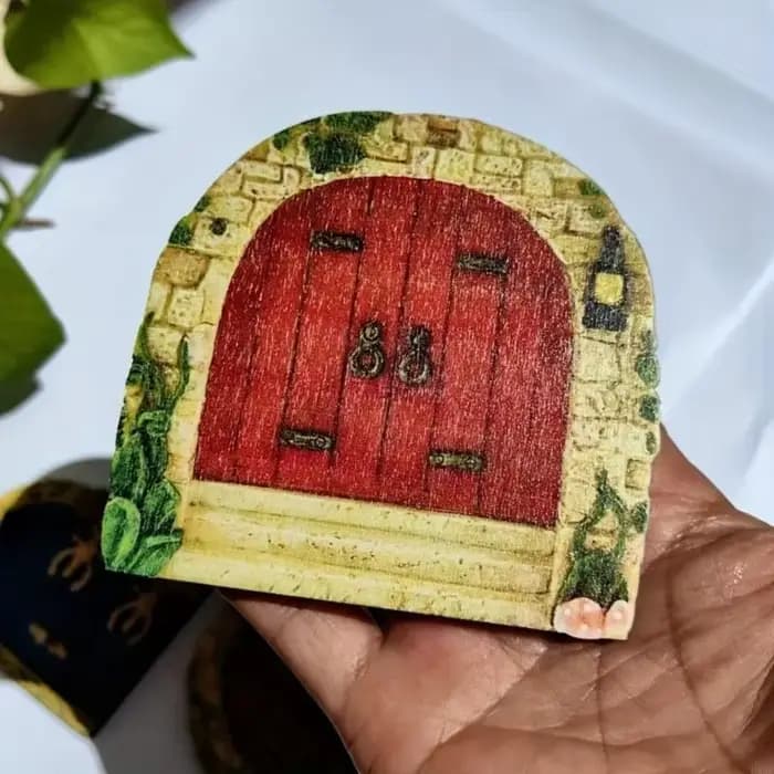 Lot 6 fées en bois pour porte jardin