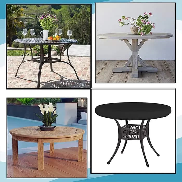 Juste de Protection Imperméable pour Table Ronde et Meubles de Jardin d'Extérieur