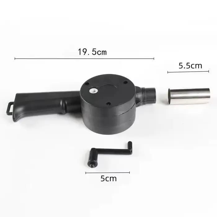 Souffleur de barbecue portable à manivelle pour cuisson en extérieur