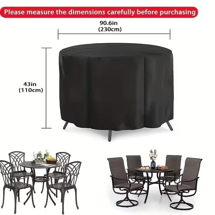 Housses de protection pour table et chaises de jardin rondes d'extérieur