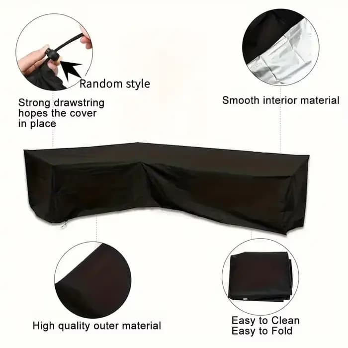 Housse de protection imperméable en forme de L pour canapé d'angle de jardin