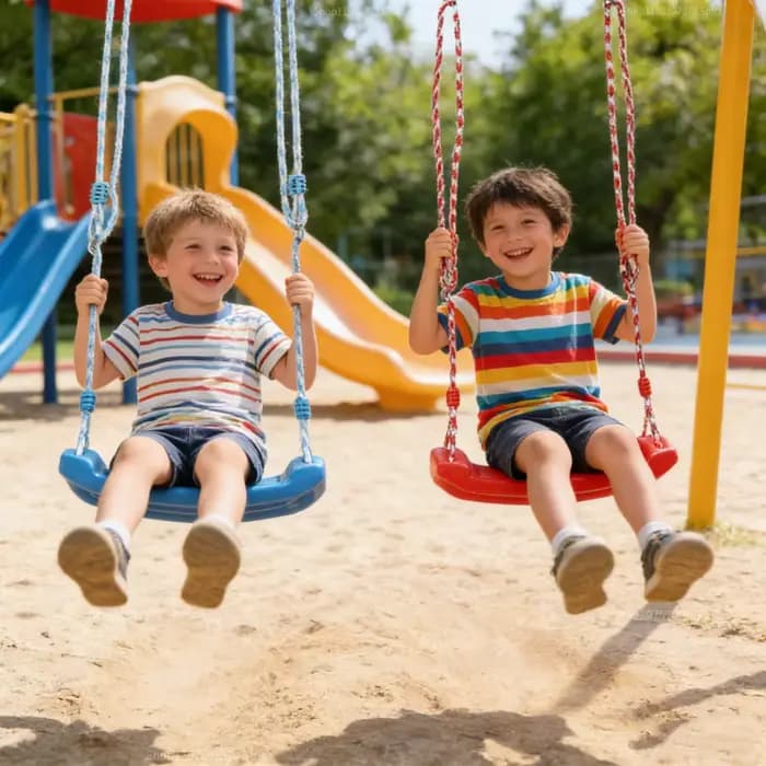 Balançoire suspendue arc-en-ciel pour enfants