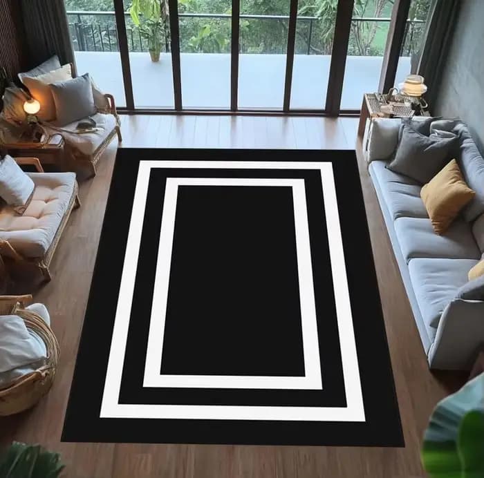 Tapis rayé rétro français