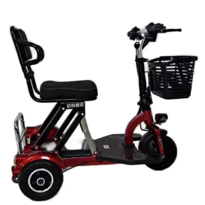 Scooter électrique pliant à 3 roues 300W, pour personnes handicapées, avec batterie amovible, Mini Tricycle électrique pour personnes âgées de 8 pouces avec panier