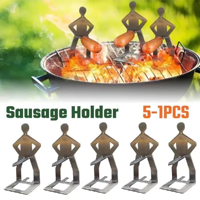 Grille à saucisses amusante en acier inoxydable pour barbecue