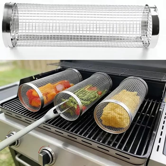 Panier de cuisson cylindrique en acier inoxydable