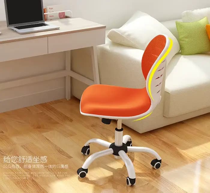 Chaise de bureau mobile sans main courante, chaise de percussion à petit ascenseur, chaise de personnel en maille