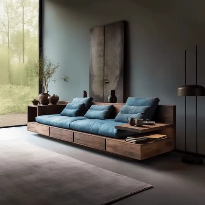 Double canapé de salon italien accoudoir de luxe minimaliste moderne