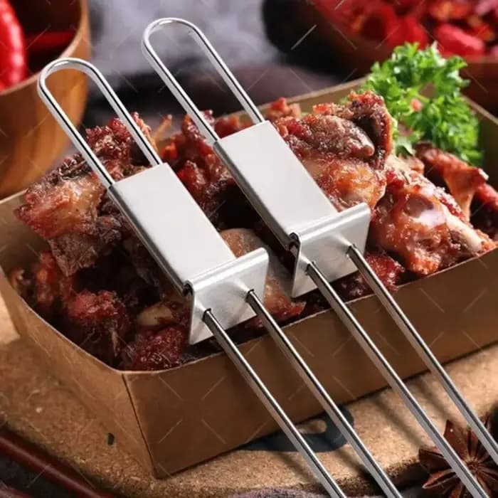 Brochettes de Barbecue à Double aiguille en acier inoxydable
