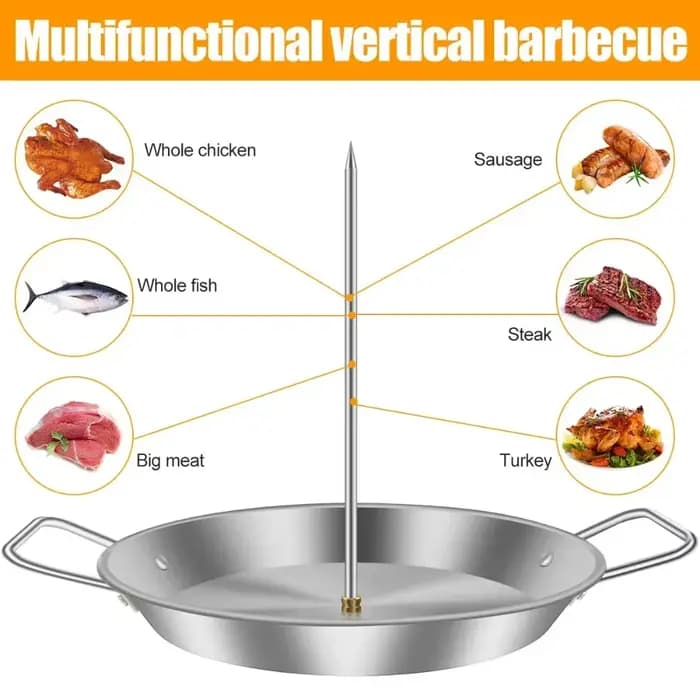 Support de brochette de rôtissoire à broche verticale en acier inoxydable