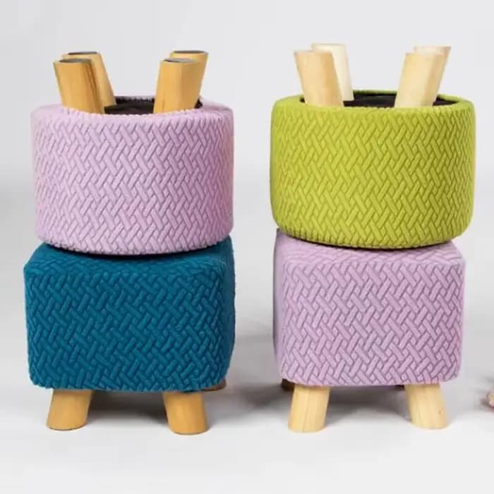 Housses de tabouret carrées en tricot épais et extensible