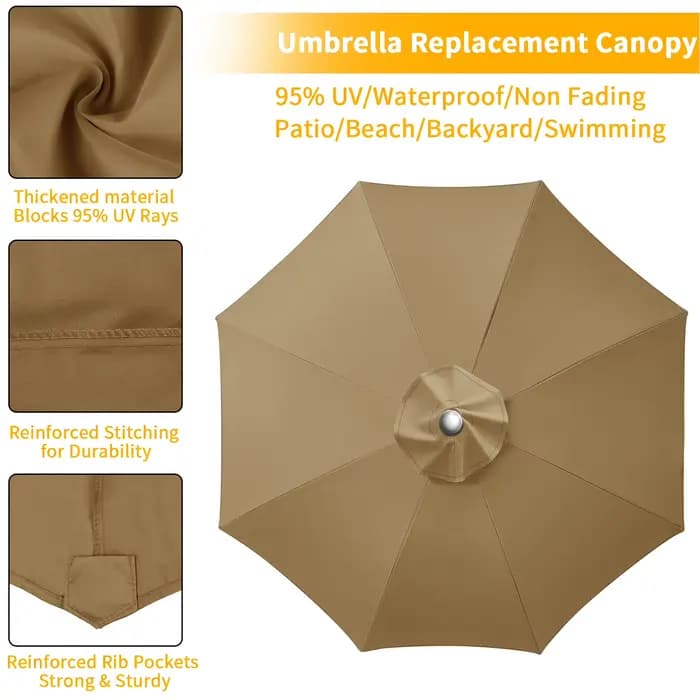 Parasol remplaçable en tissu supérieur pour jardin