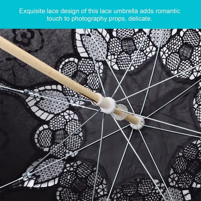 Parasol en dentelle brodé de grande taille