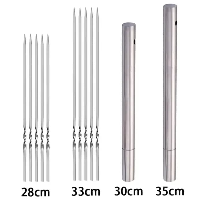 Brochettes de barbecue réutilisables en acier inoxydable