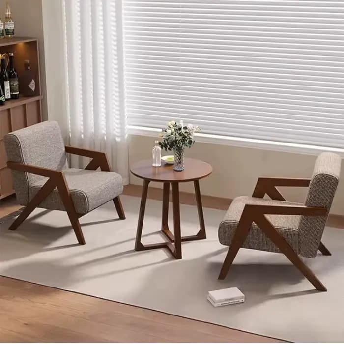 Fauteuil individuel de salon de style médiéval avec coussin en éponge haute densité