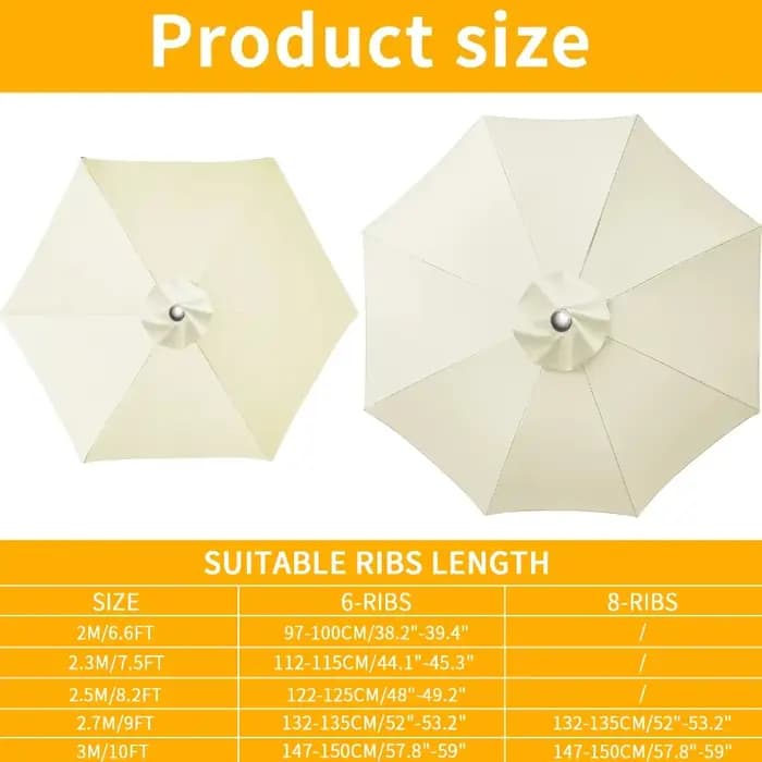 Housse de rechange pour parasol de jardin et terrasse