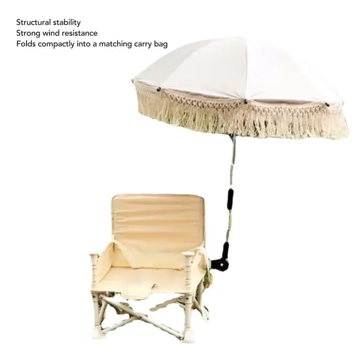 Parasol Beige à Franges Ultraviolets pour Bébé