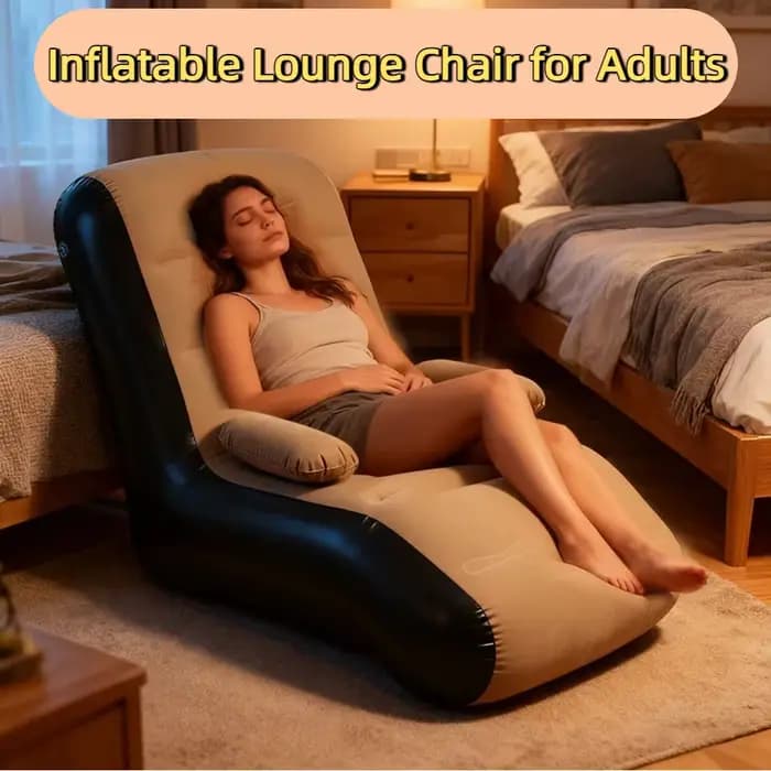 Canapé chaise longue gonflable avec sac de rangement pour salon et chambre, canapé paresseux, coussin de siège Compact et pliable