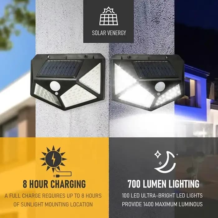 Lampe solaire extérieure à 100 LED