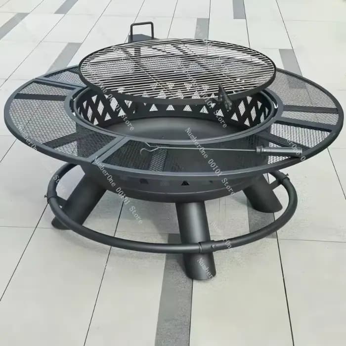 Barbecue d'extérieur, poêle à bois
