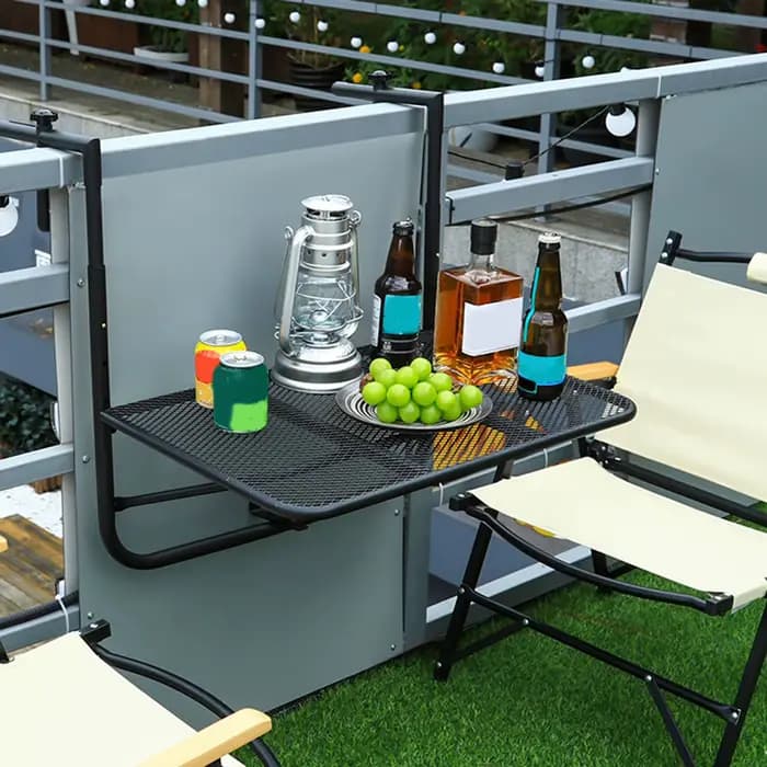 Table pliante pour balustrade de balcon