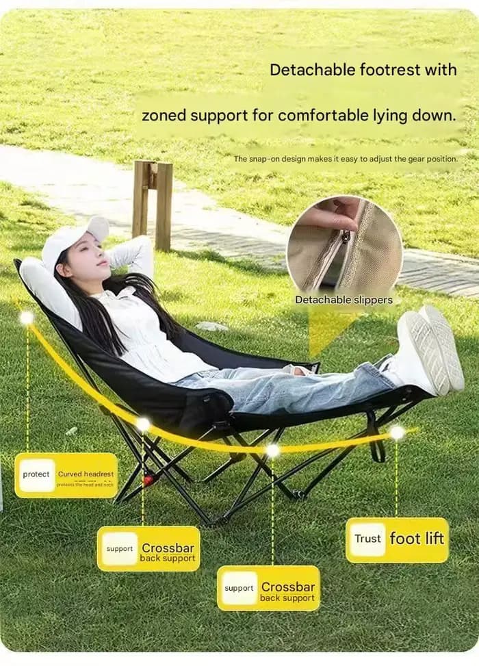 Chaise pliante rembourrée en coton pour s'asseoir et s'allonger