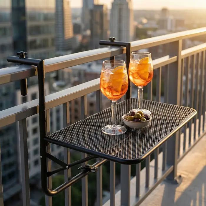 Table pliante pour balustrade de balcon