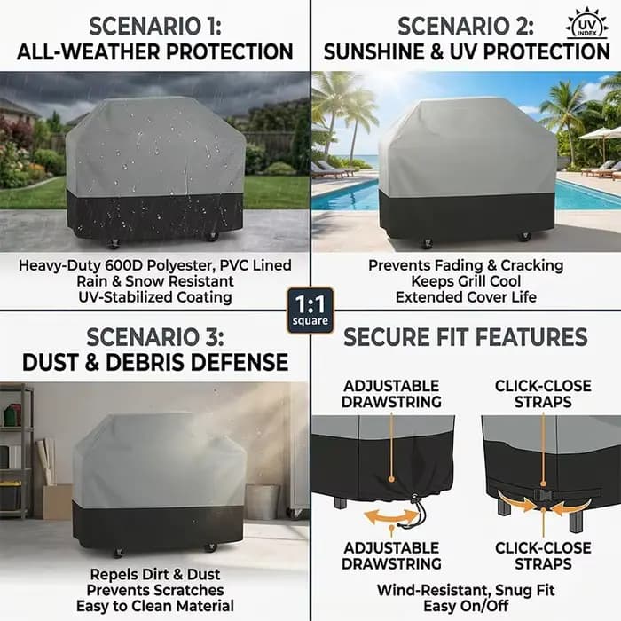 Housse de barbecue 210D 5 tailles