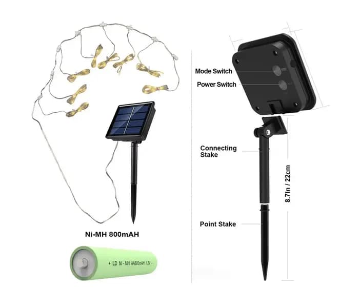 Lampe solaire pour parasol de jardin