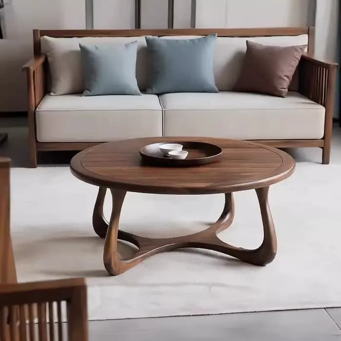 Tables basses rondes vintage en bois, tables basses de style farmhouse, tables basses de jardin, Tavolino Da Salotto, meubles originaux