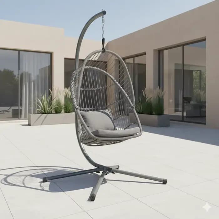 Chaise à œufs suspendue avec cadre en acier moderne