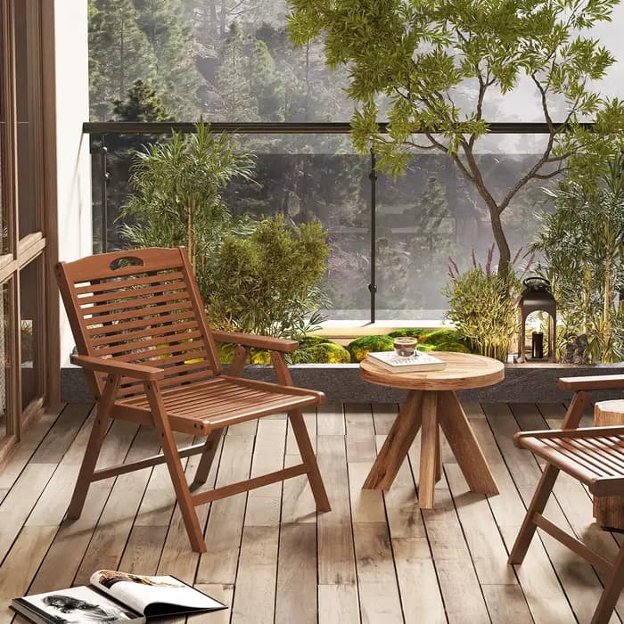 Chaise pliante extérieure portable maison bambou balcon jardin