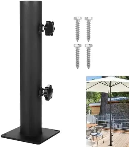 Pied de parasol d'extérieur avec manchons réducteurs pour anneau de 48-3832 mm