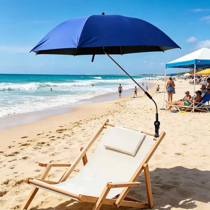 Parasol de plage extérieur avec chaise intégrée