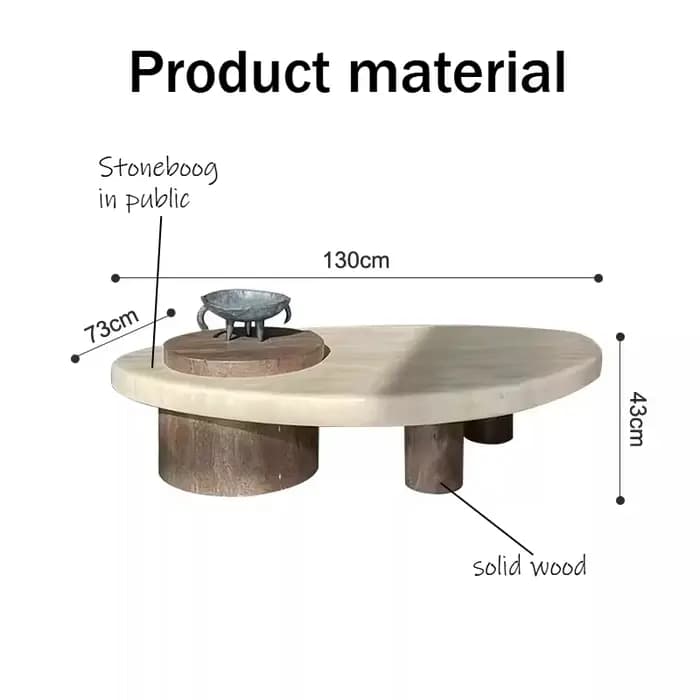 Table basse en marbre à couvercle rigide