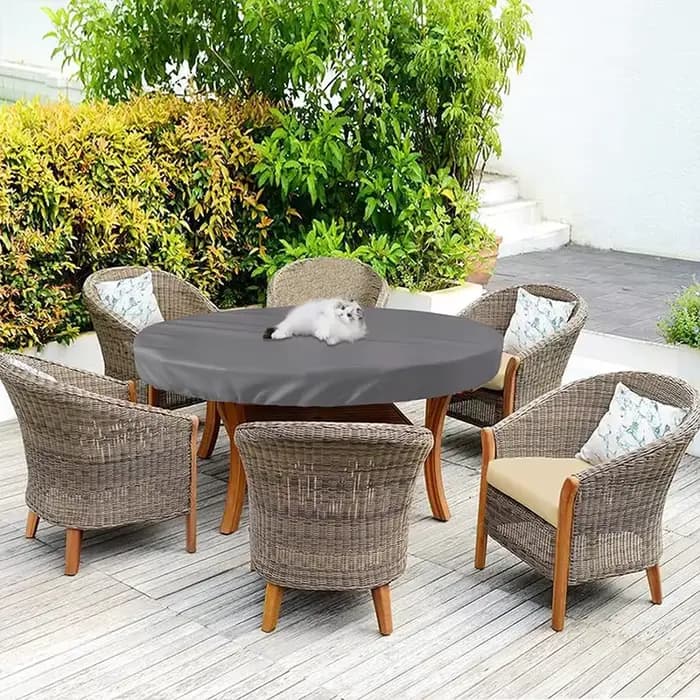 Juste de Protection Imperméable pour Table Ronde et Meubles de Jardin d'Extérieur