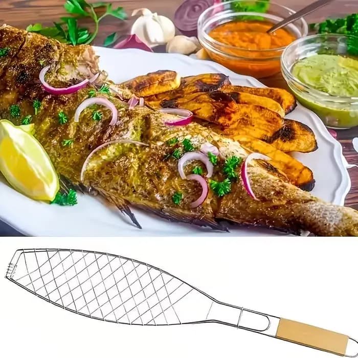 Pince à barbecue avec manche en bois