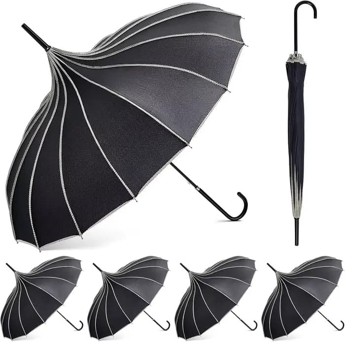 Parasol gothique pagode de 36 pouces pour la protection solaire