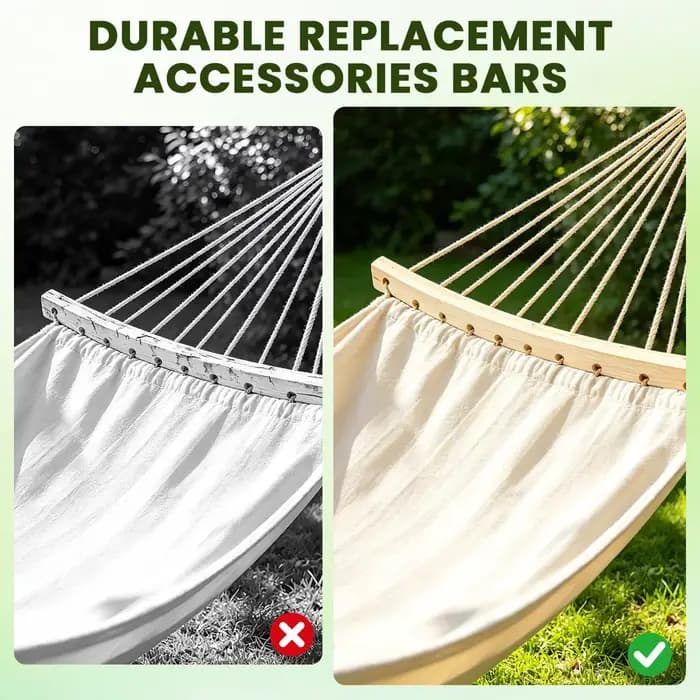 2 barres d'écartement en bois pour hamac