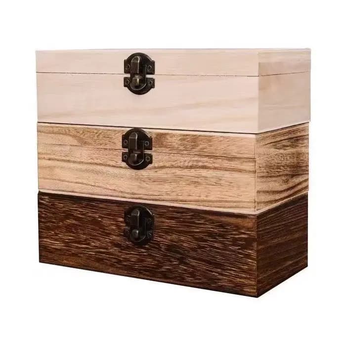Boîte-cadeau en bois rectangulaire