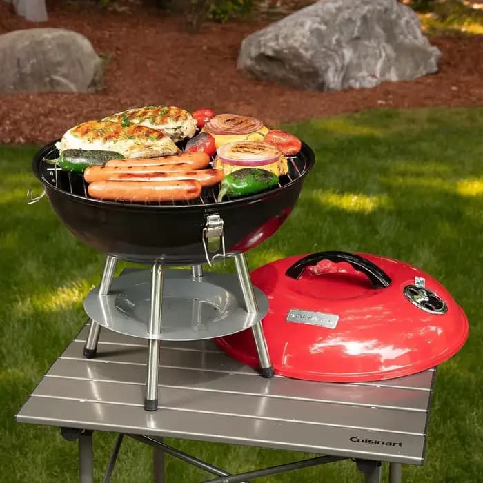 Barbecue Portable 1pc gril à charbon de bois Barbecue Portable bouilloire grilles extérieures fumeurs pour Patio arrière-cour Barbecue four de camping