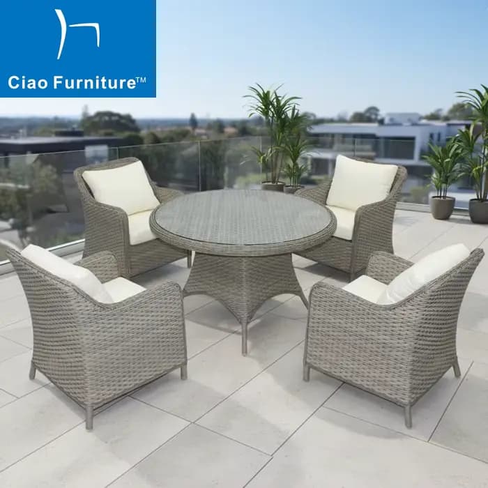 Ensemble de meubles de jardin 4 places en rotin