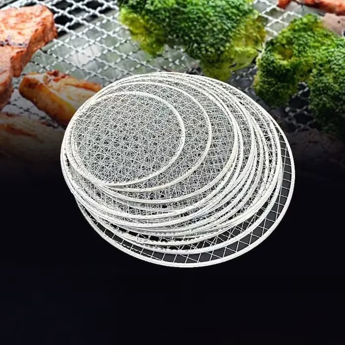 Grille de barbecue ronde jetable antiadhésive pour le camping en plein air